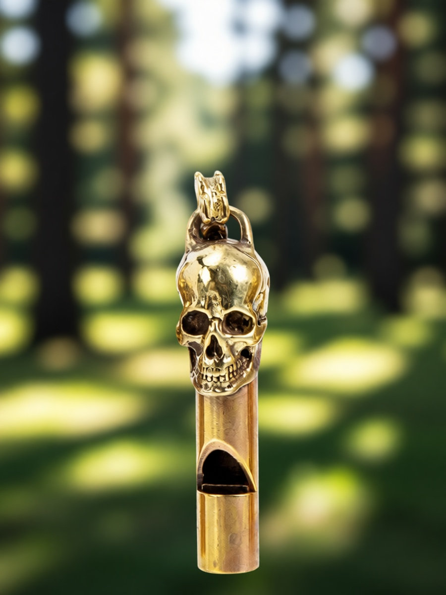 Emergency Whistle Loud - Skull Head Copper Whistle Creative Loud